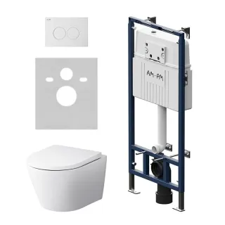 Комплект унитаза с инсталляцией AM.PM Sense IS100101.741701 сиденье микролифт